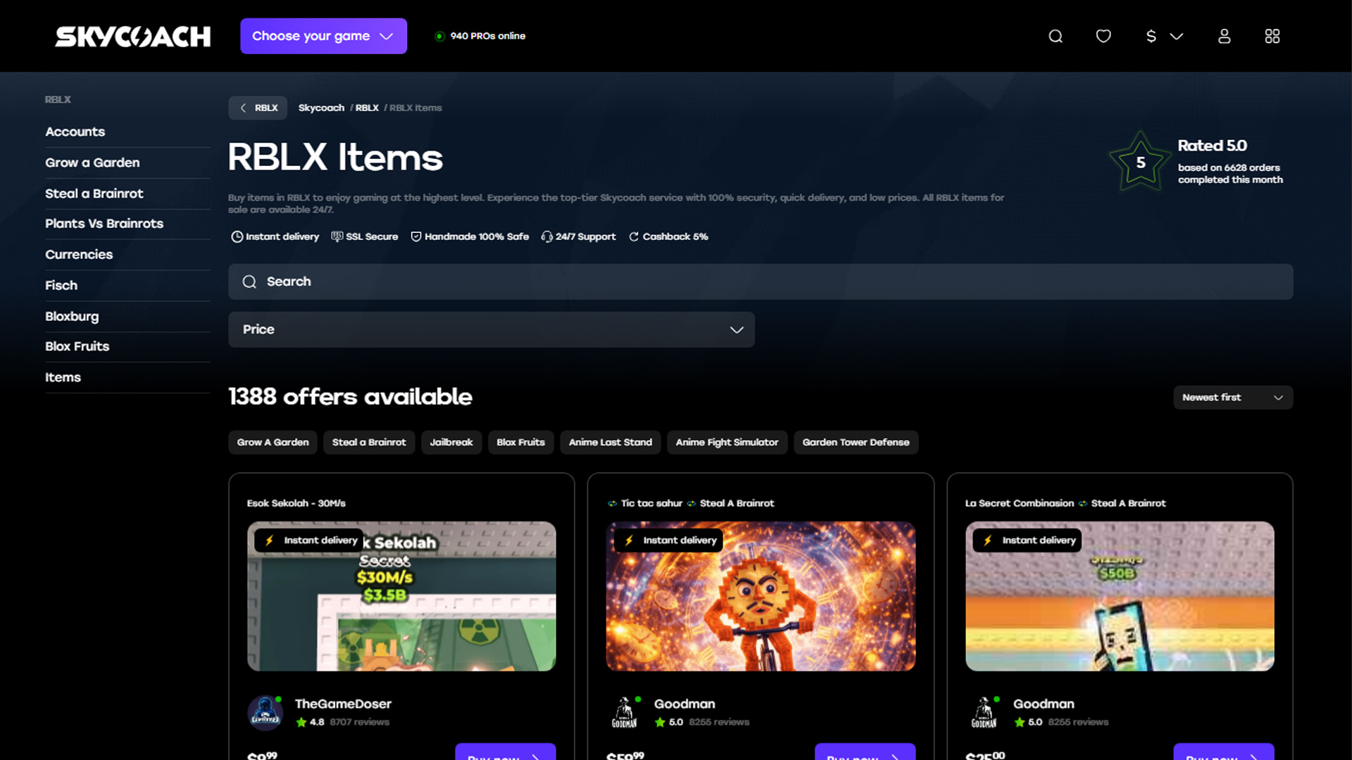Best websites to buy RBLX items - Skycoach