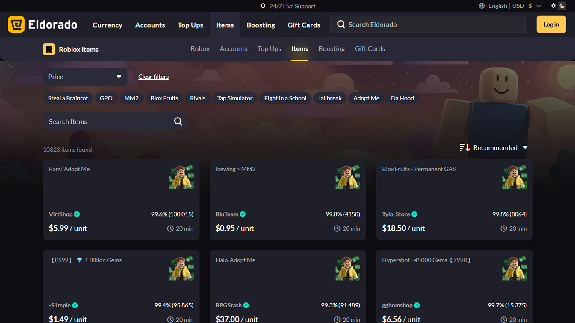 Best websites to buy RBLX items - Eldorado