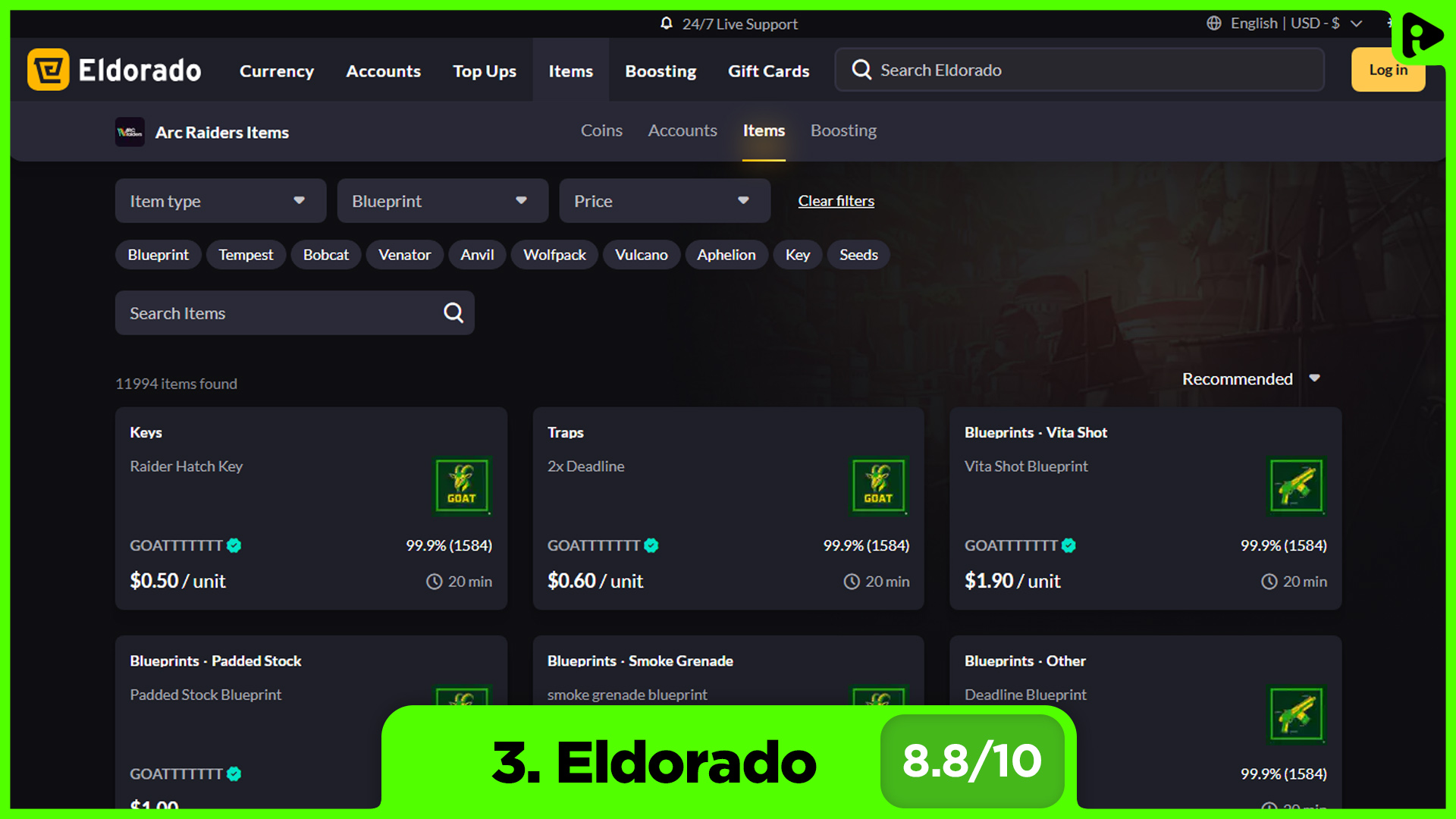 Best websites to buy ARC Raiders blueprints - Eldorado