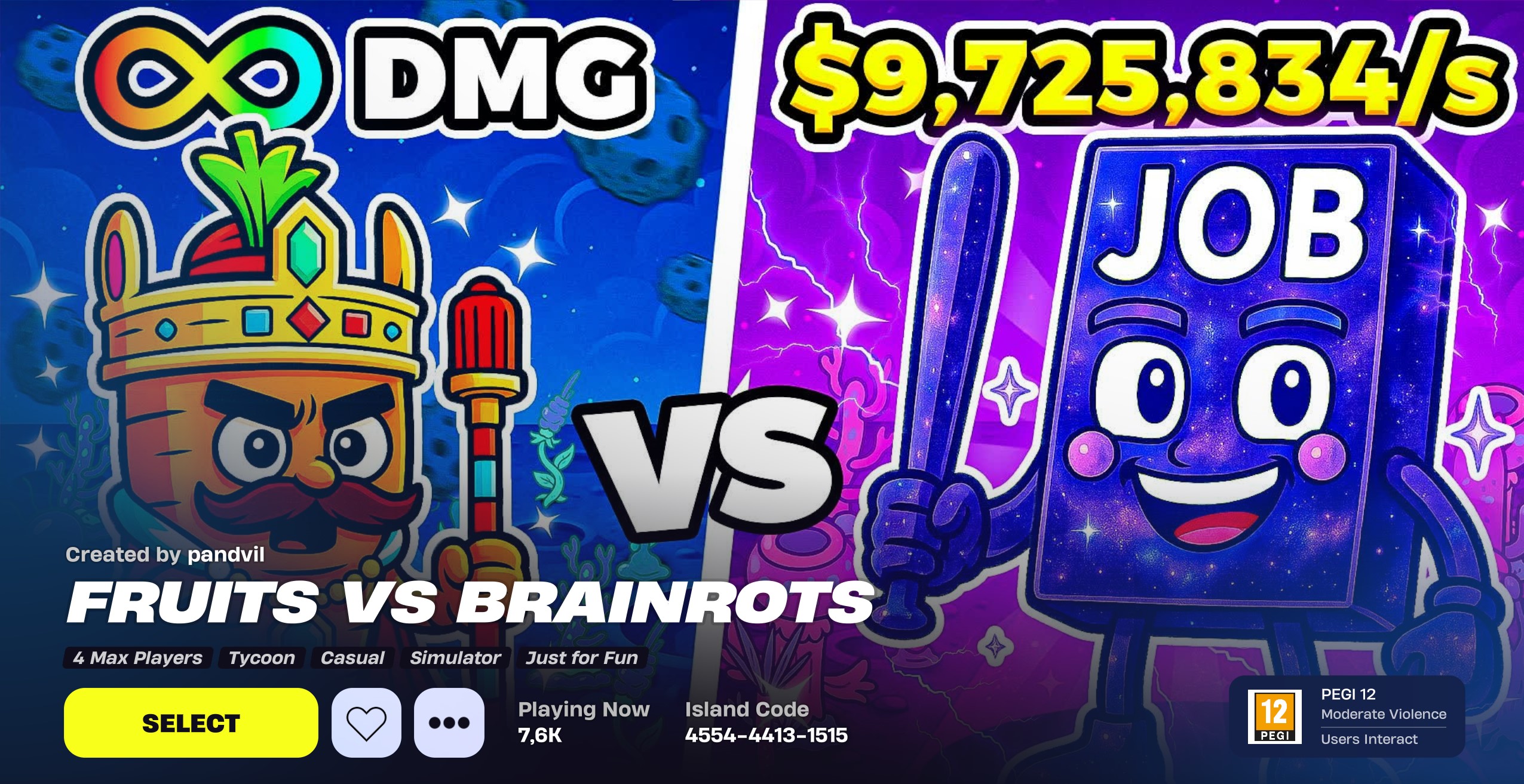 Fruits VS Brainrots - Best Creative Maps in Fortnite 2025