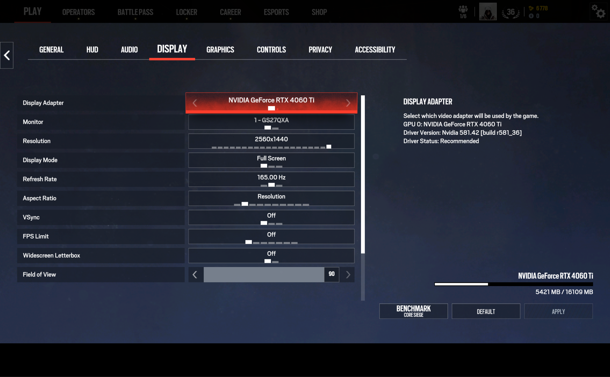 Display - Best Rainbow Six Siege Settings