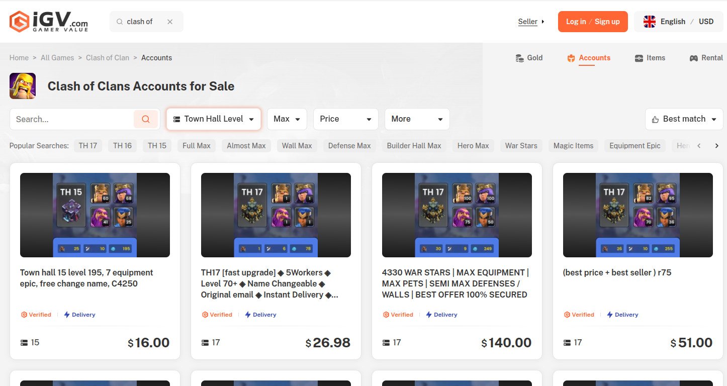 5 best marketplaces for coc accounts