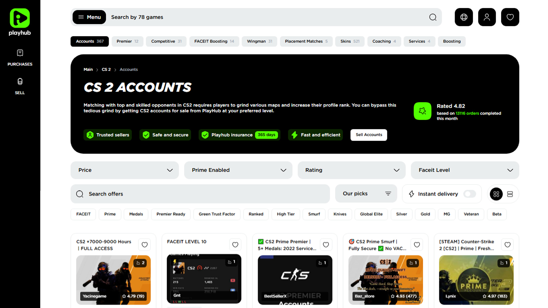 Best Websites to Buy CS2 Accounts - PlayHub