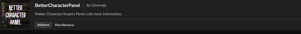 BetterCharacterPanel Addon WoW