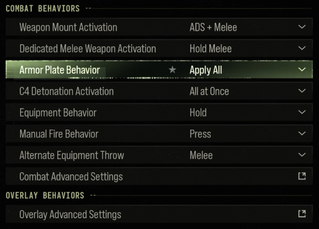 Call of Duty Modern Warfare 4 Combat Settings