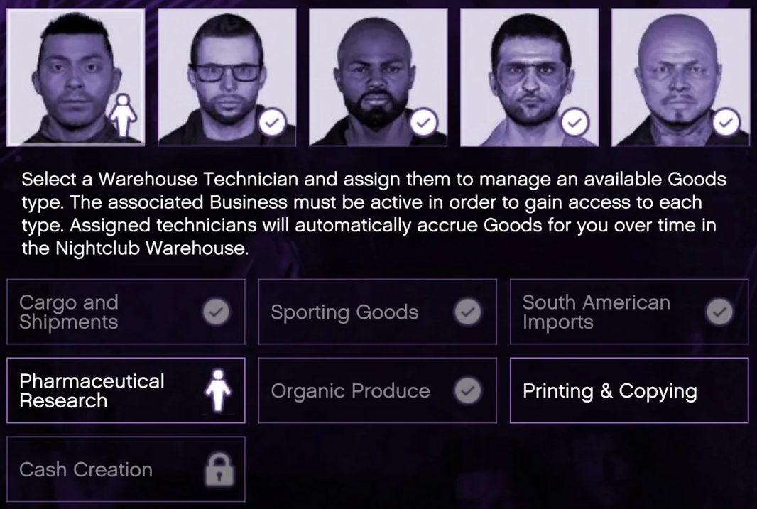 GTA Online Nightclub - How to link businesses and assign technicians