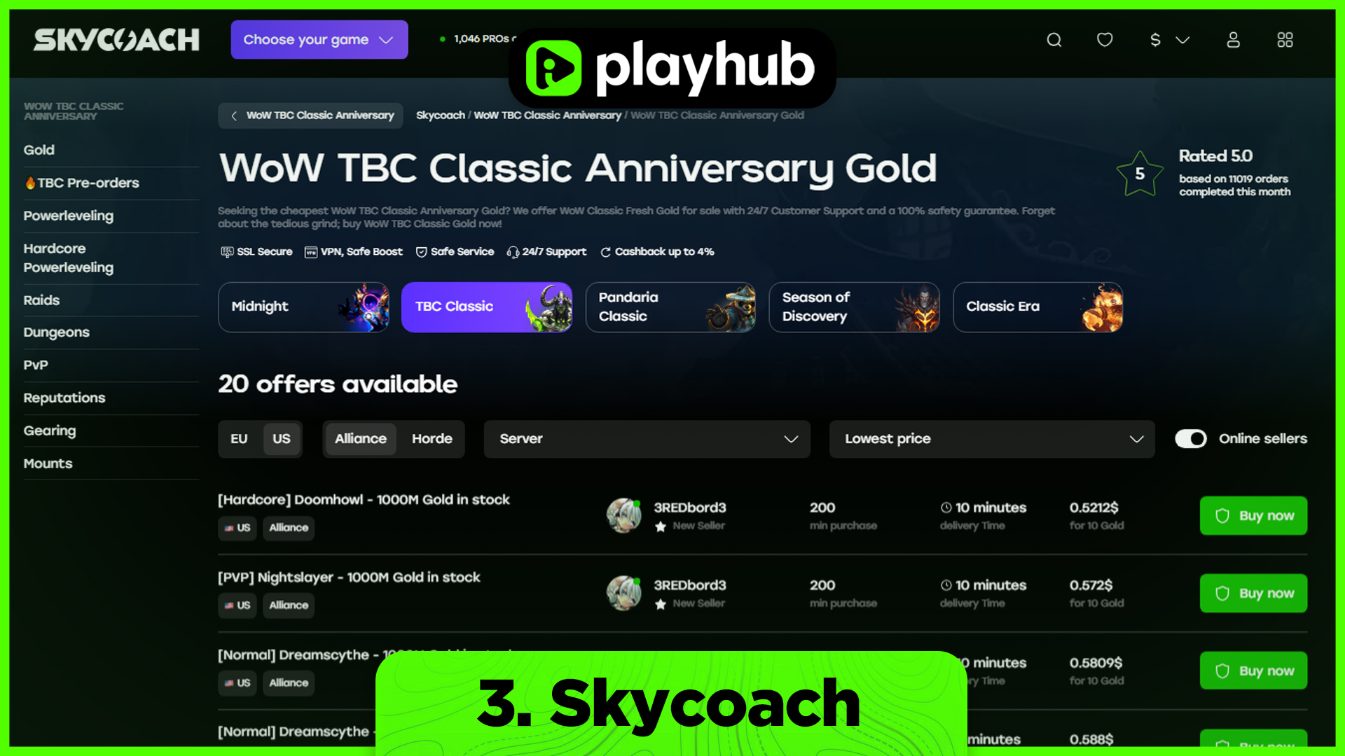 Best websites to buy WoW TBC Classic Anniversary Gold - Skycoach