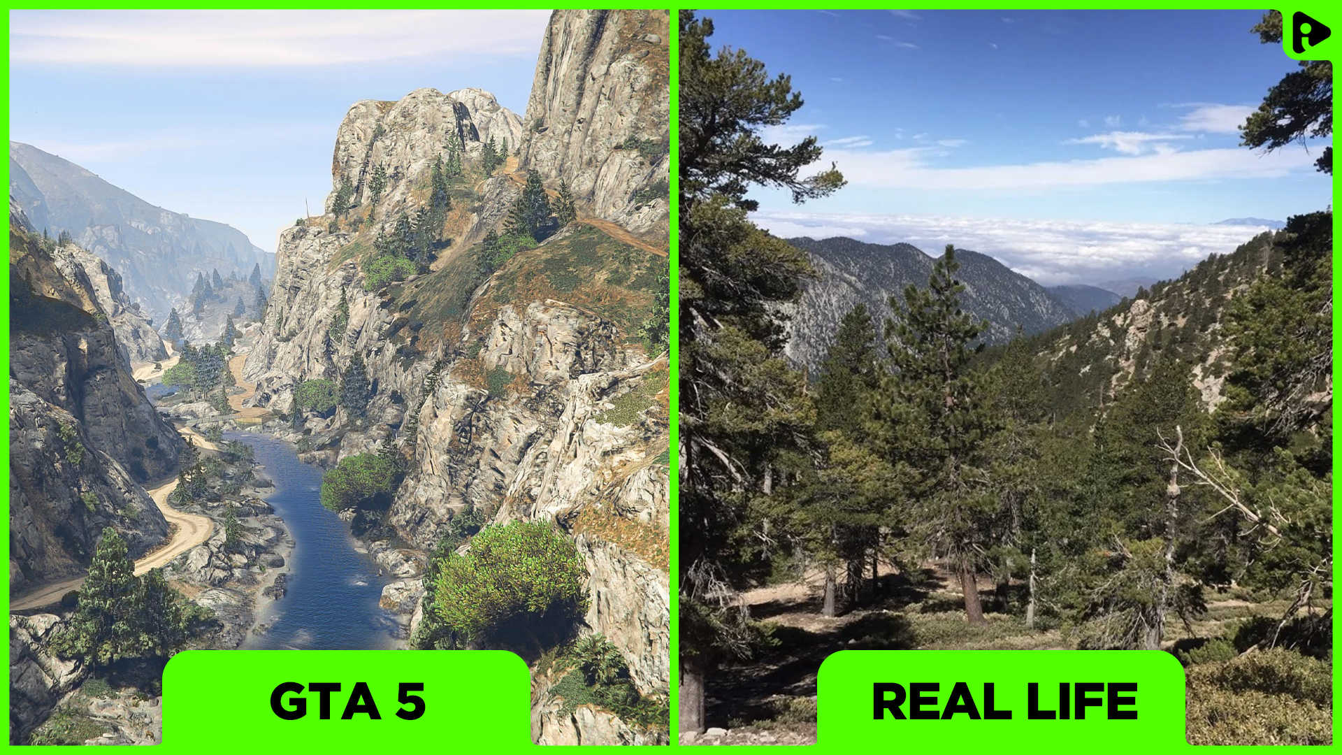 GTA 5 vs Real Life - Chiliad Mountain State Wilderness