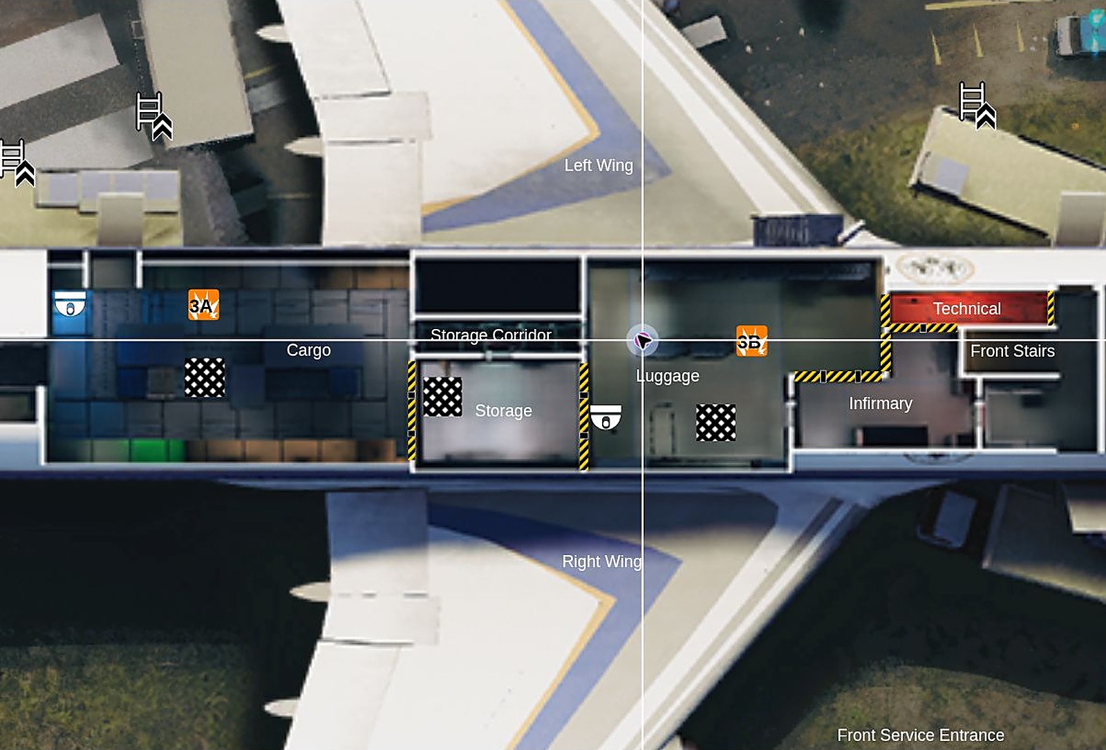 R6 Presidential Plane Callouts Lower Deck