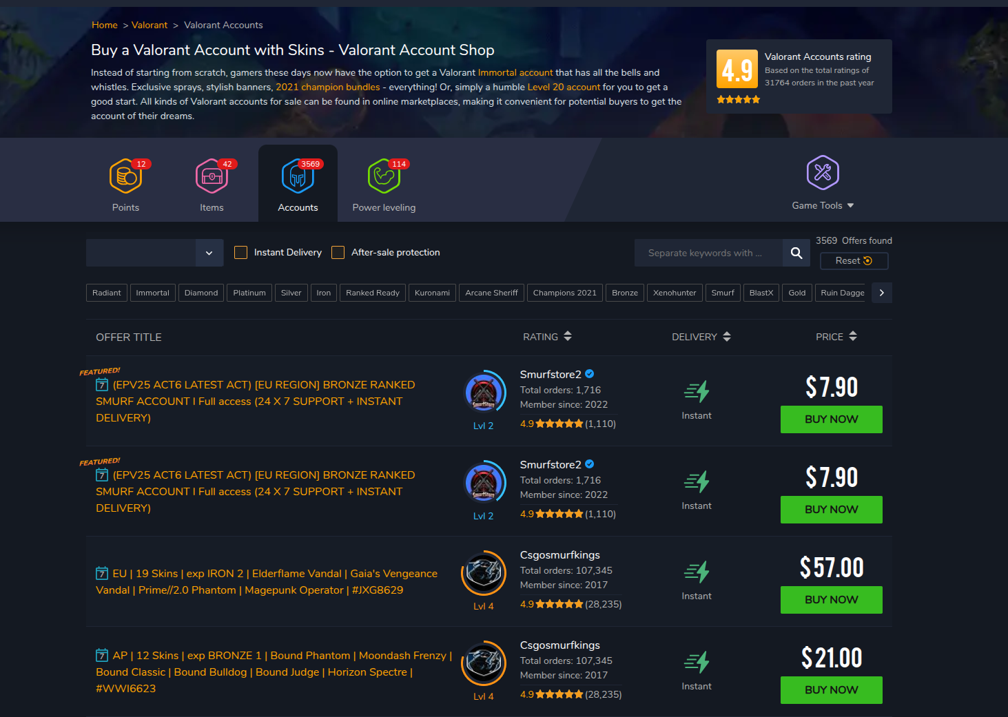 5 Best Websites to Buy Valorant Accounts
