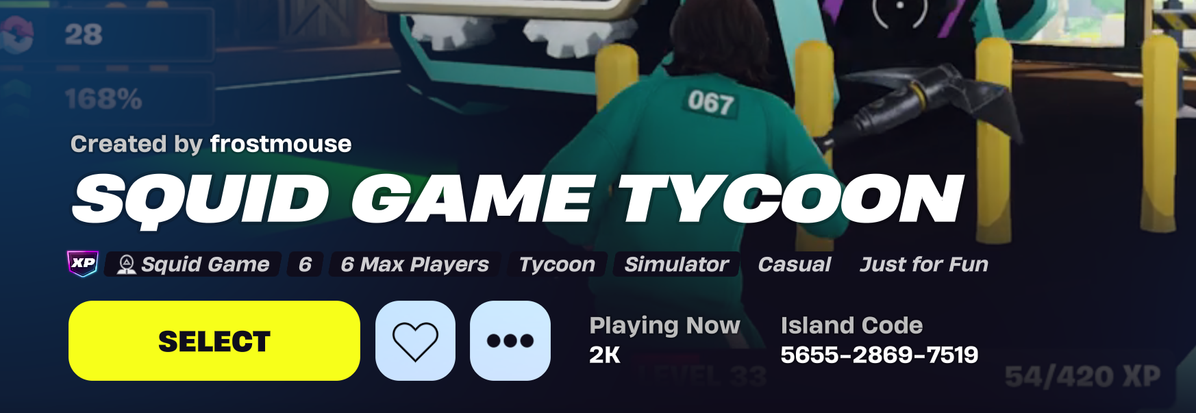 Squid Game Tycoon - Best Fortnite XP Maps 2025