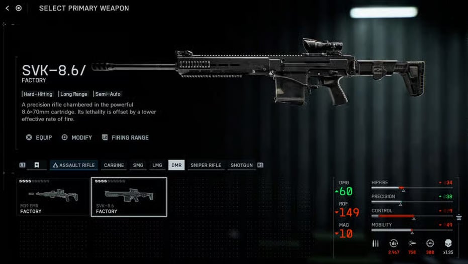 Battlefield 6 SVK-8.6 Best Loadout