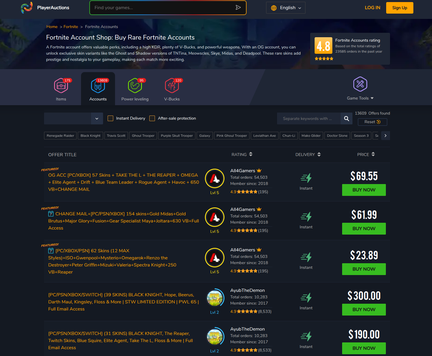 5 Best Websites to Buy Fortnite Accounts