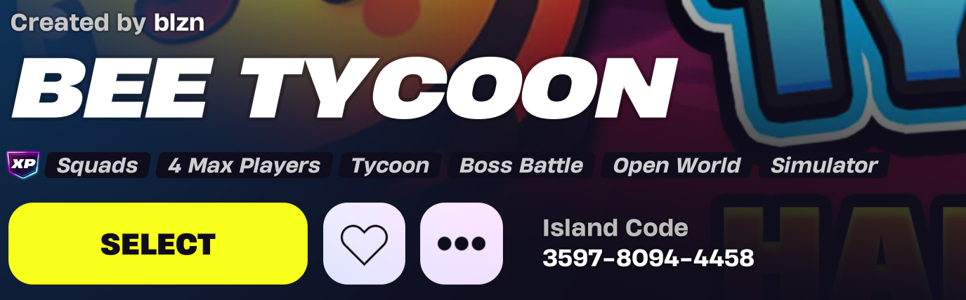 Bee Tycoon - Best Fortnite XP Maps 2025