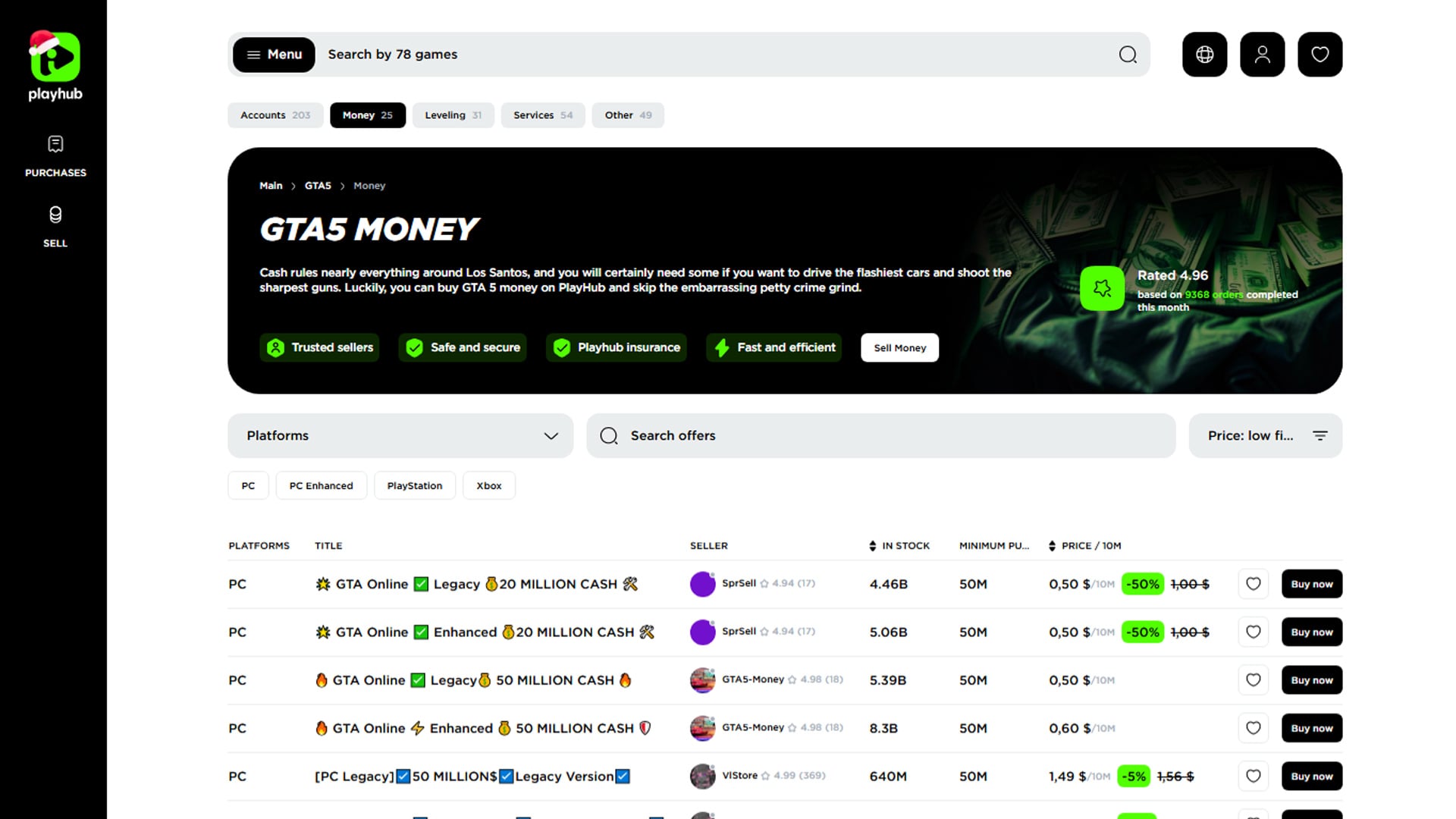 Best Websites to Buy GTA 5 Money - PlayHub