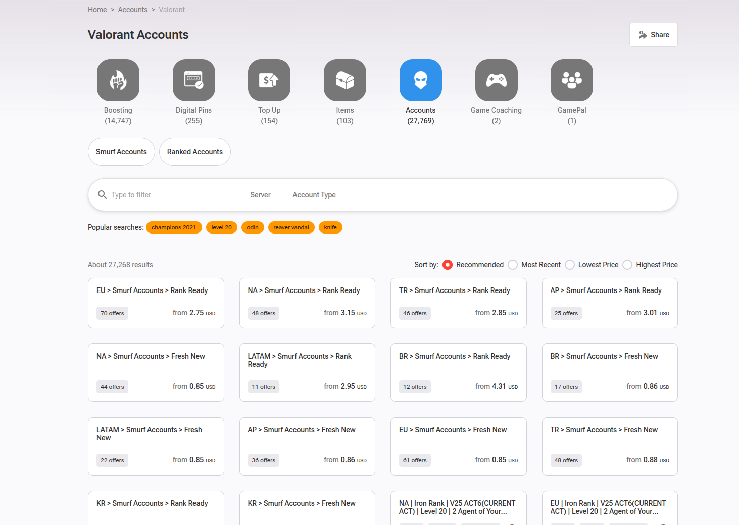 5 Best Websites to Buy Valorant Accounts