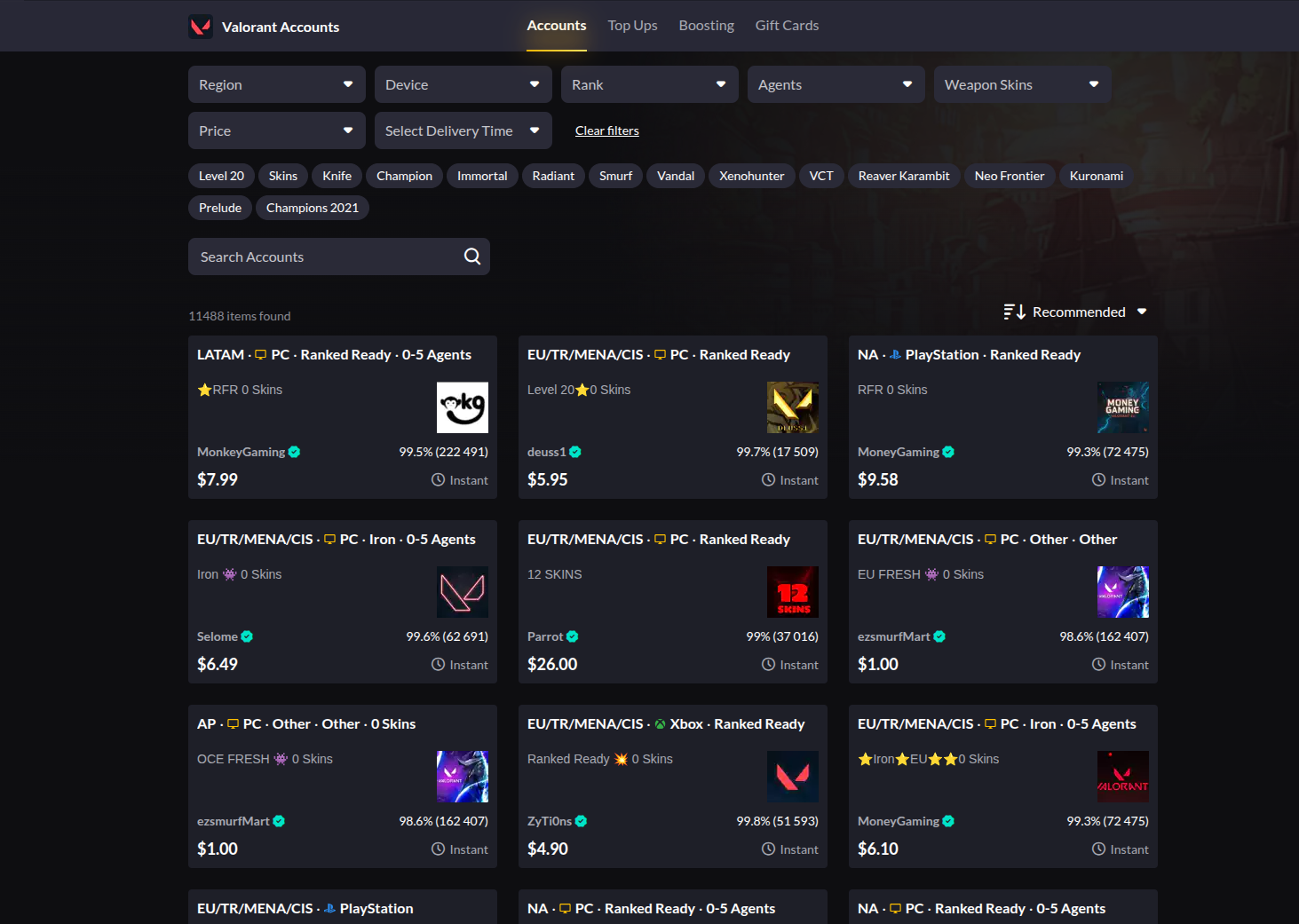 5 Best Websites to Buy Valorant Accounts