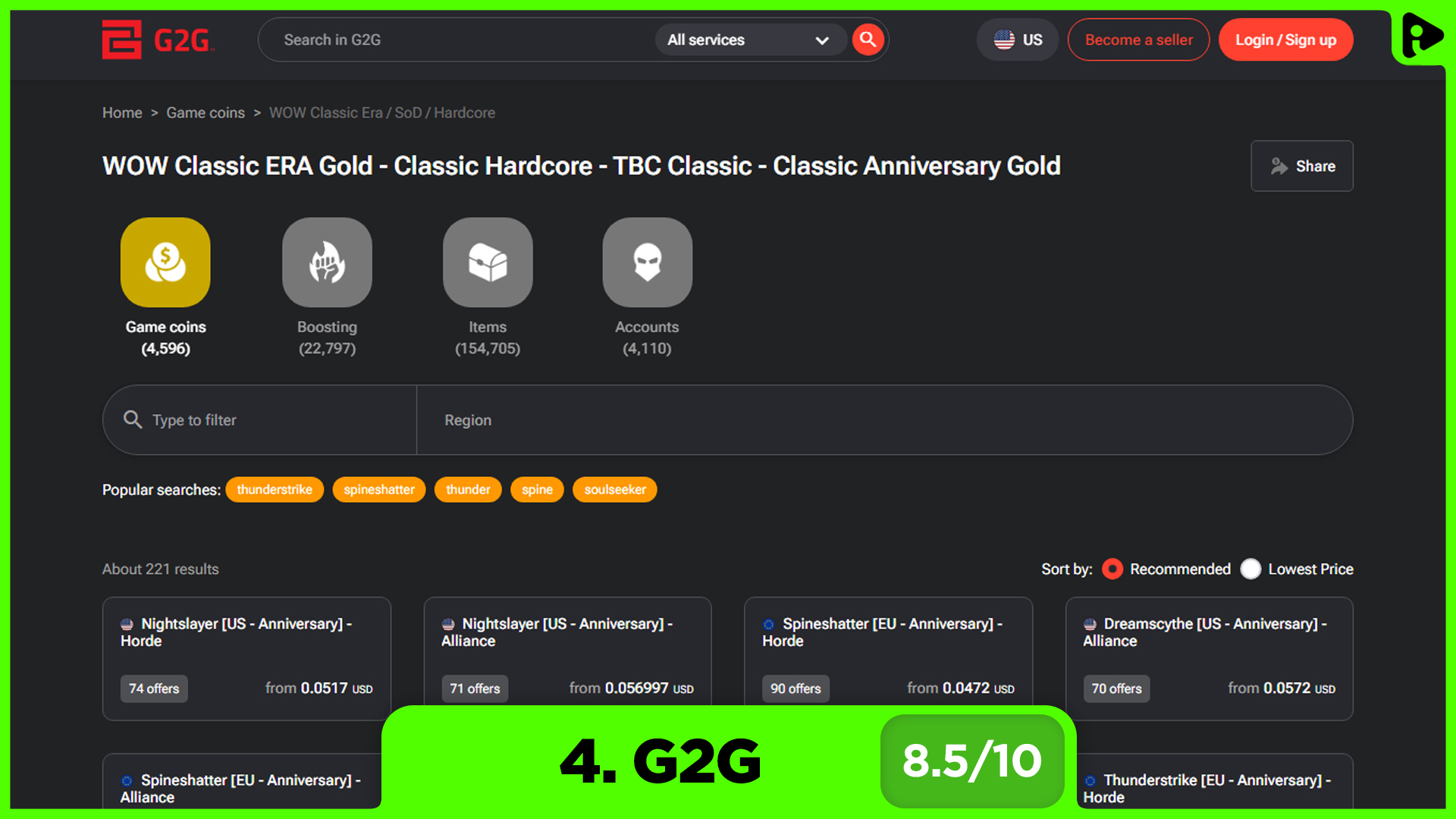 Best websites to buy WoW TBC Classic Anniversary Gold - G2G