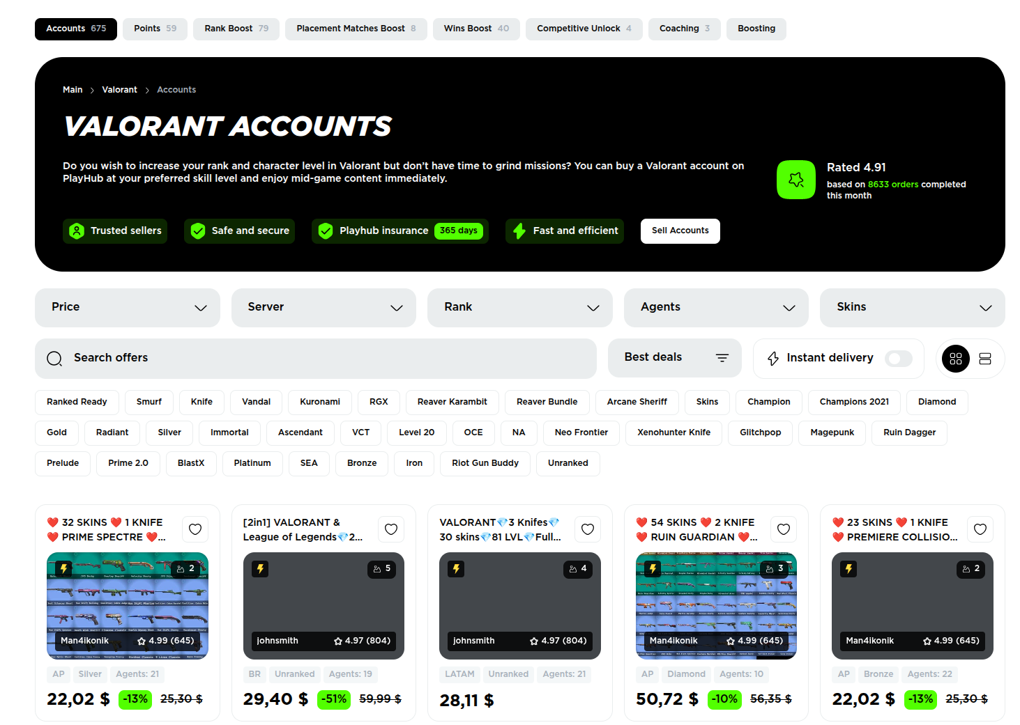 5 Best Websites to Buy Valorant Accounts
