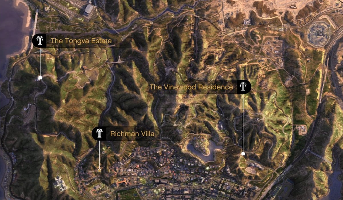 GTA Online Mansions Locations Map