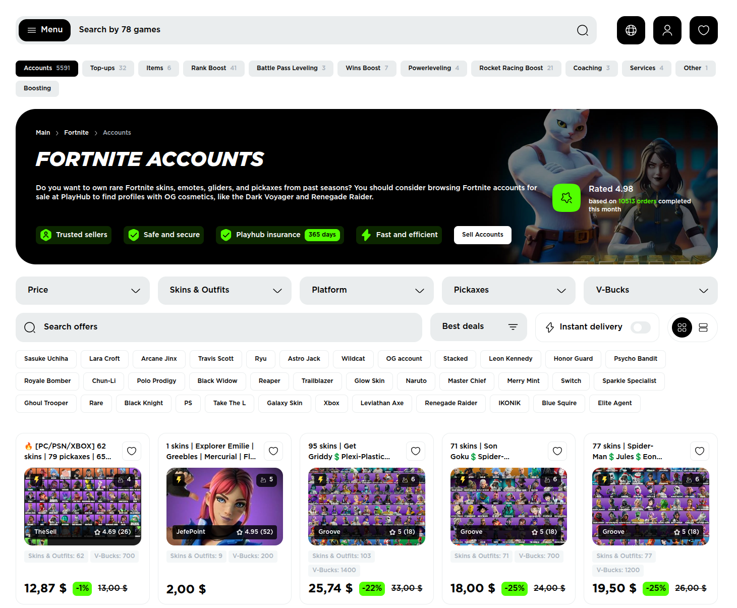 5 Best Websites to Buy Fortnite Accounts