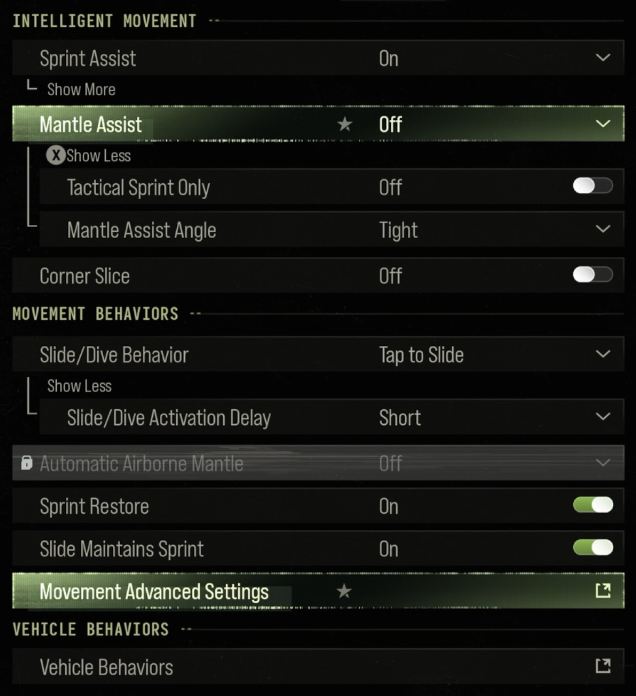 Call of Duty Modern Warfare 4 Movement Settings