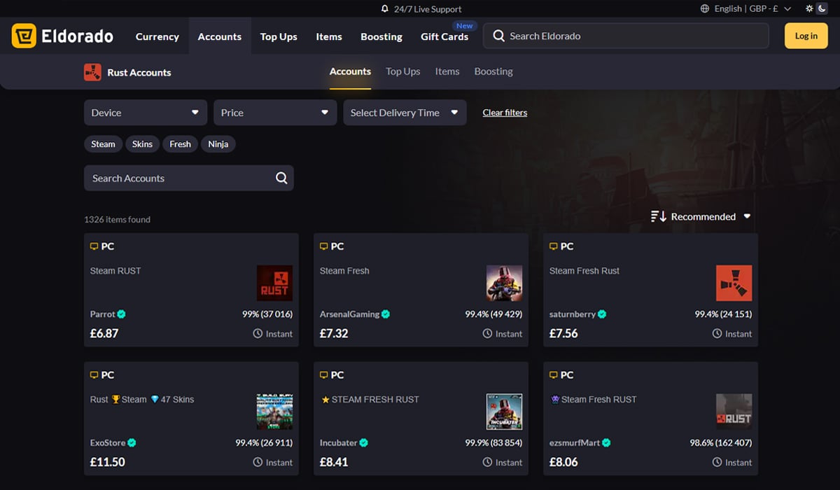 Best website to buy Rust account - Eldorado